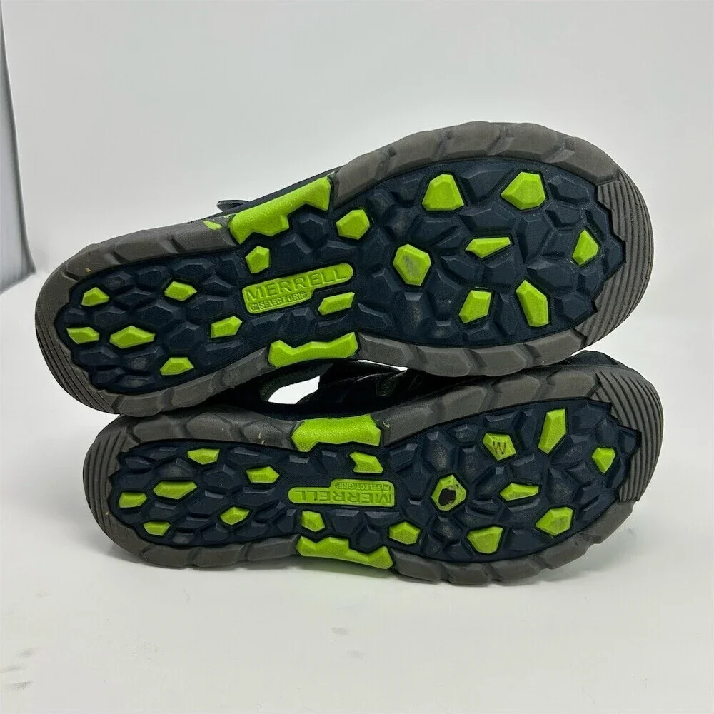 Merrell Hydro Hiker Sandals Unisex Kids Navy Green Closed Toe Water Shoes Size 6